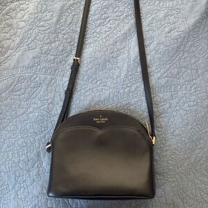 Kate Spade Payton Dome Black Leather Crossbody Bag